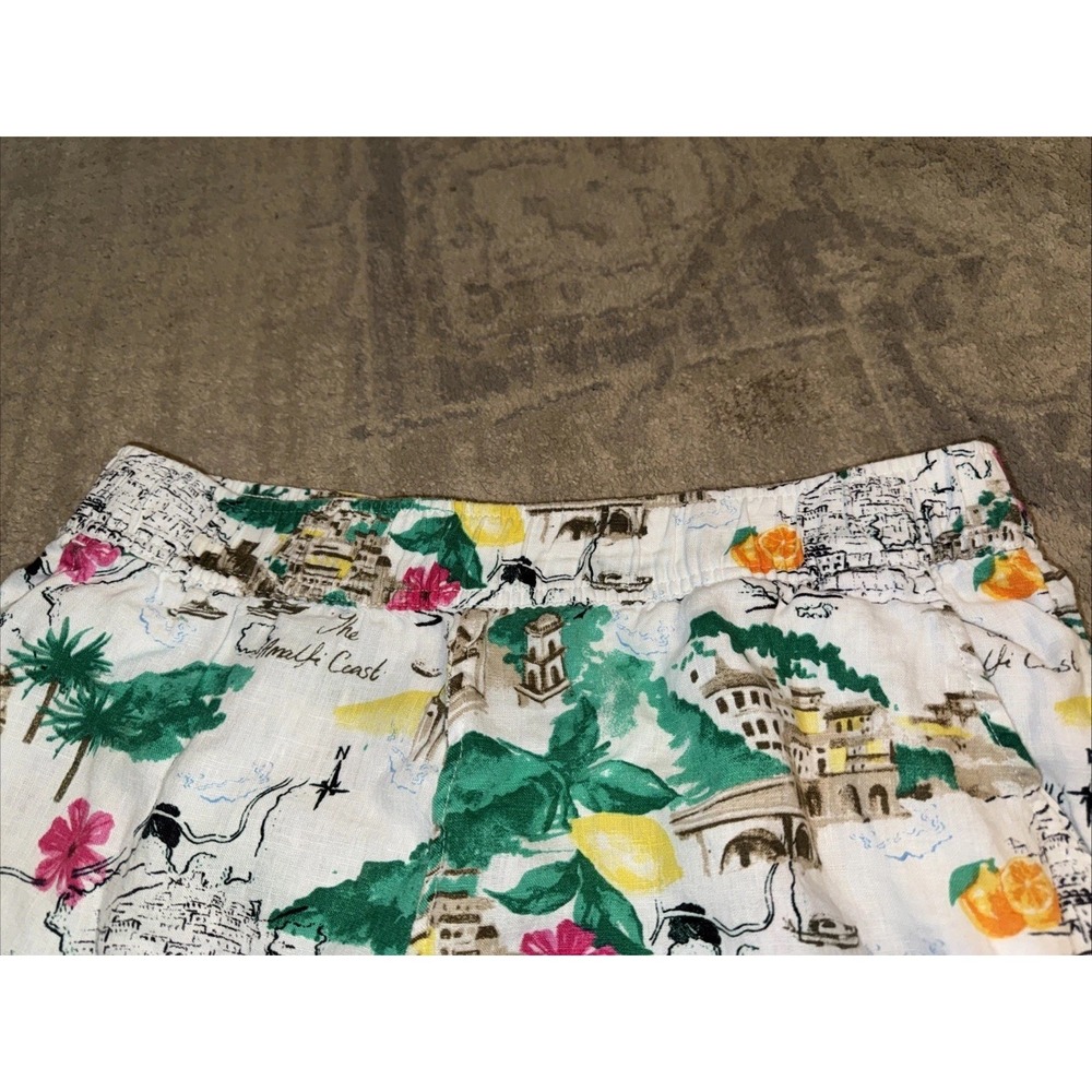 Cynthia Rowley White Linen Pants Beach Wide Leg Capri Medium Womens Sz Large - Picture 2 of 4